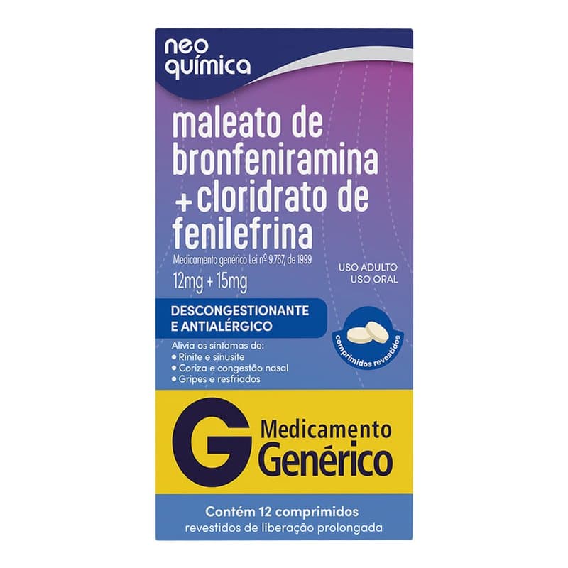 BRONFENIRAMINA+FENILEFRINA 12´S NEO QUIMICA
