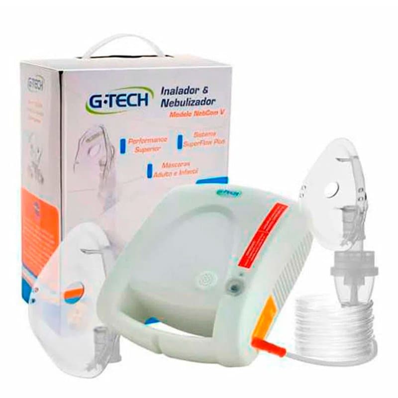 INALADOR NEBULIZADOR G-TECH NEBCOM BRANCO