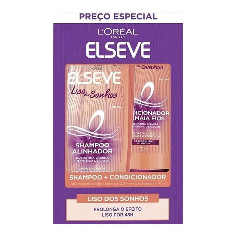 KIT ELSEVE LISO DOS SONHOS SH 375ML + CD 170ML