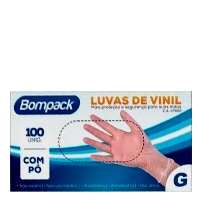LUVA VINIL TRANSP VOLK SEM AMIDO C/100 M