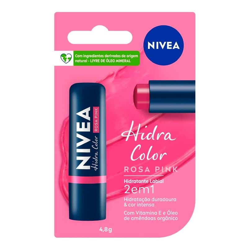 PROT LABIAL NIVEA HIDRA COLOR ROSA PINK 4,8G