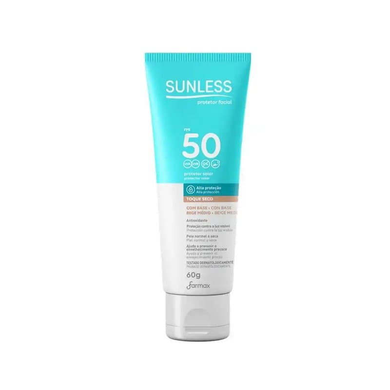 PROT SOLAR SUNLESS FPS 50 COM COR BEGE MEDIO