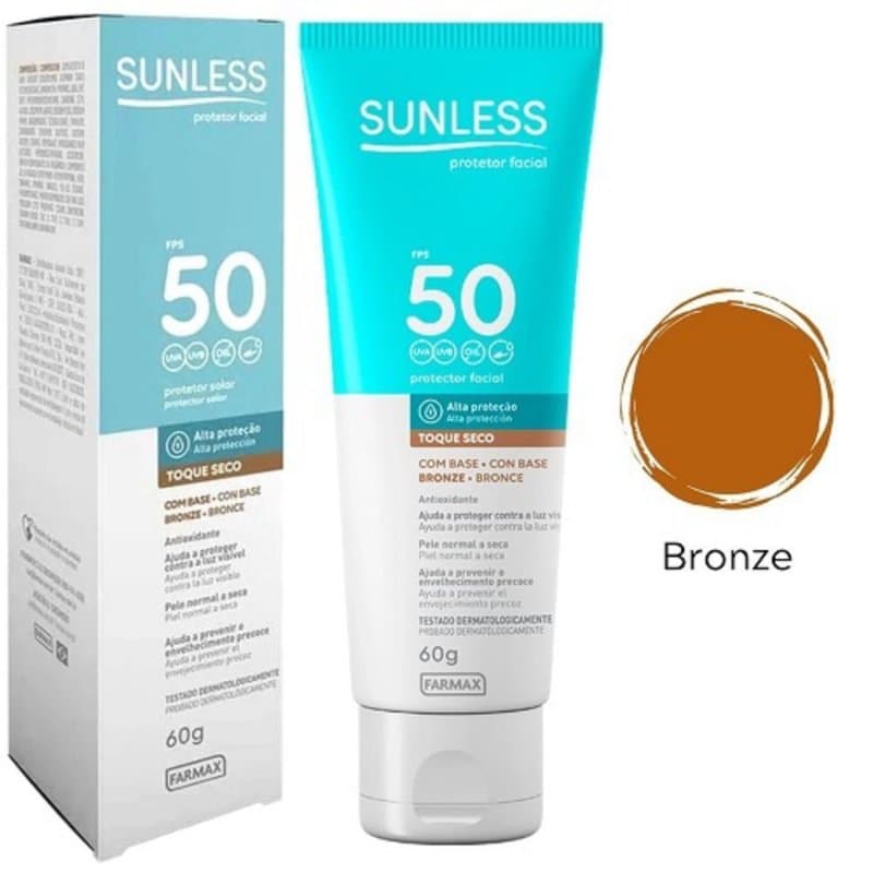 PROT SOLAR SUNLESS FPS 50 COM COR BRONZE