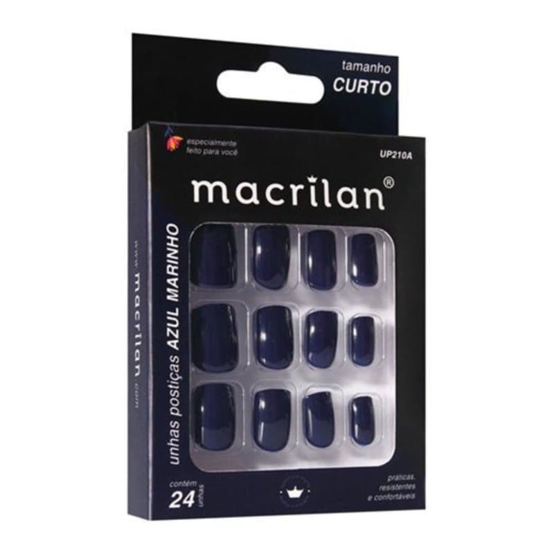 UNHA POSTIÇA MACRILAN UP301A AZUL MAR
