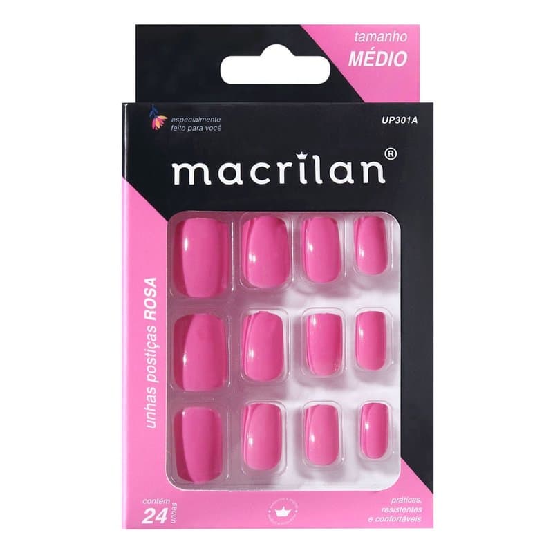 UNHA POSTIÇA MACRILAN UP301A ROSA